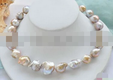 

11.24 17" LAVENDER BAROQUE DROP KESHI REBORN PEARL NECKLACE AAA