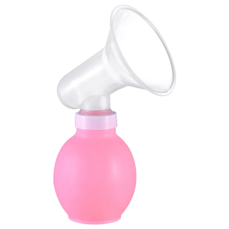 Ручной молокоотсос для кормления ребенка грудное молоко силиконовый молокоотсос бутылка сосание мощный детский сосок всасывание путешествия первой необходимости - Цвет: Pink