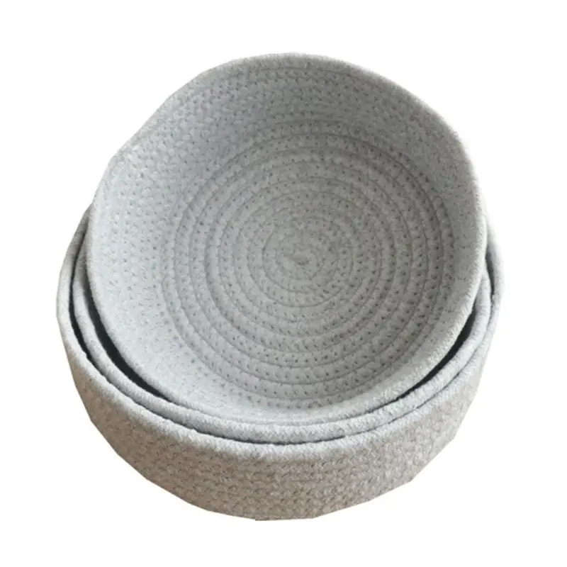 

2019 New 3 Size S/M/L Cotton Thread Hand Cotton Thread Woven Sundries Baskets Clothes Table Storage Organizers