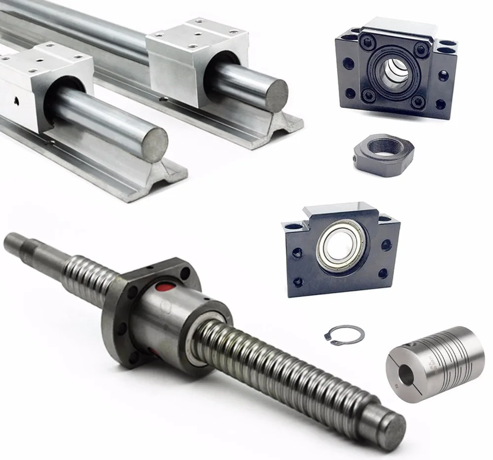 Anti-backlashed RM2505-525 mm Ballscrews /& BF20//BF20 /& 12*17 mm couplering