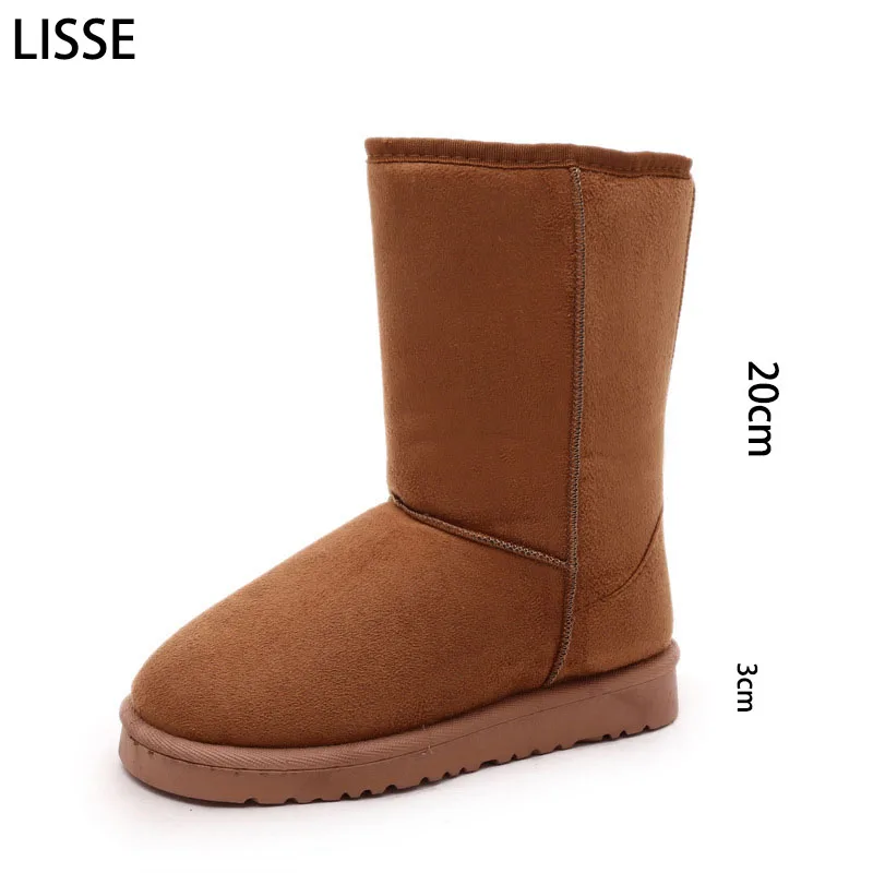 LISSE Sheepskin Suede Winter Snow Boots For Women Sheepskin Leather ...