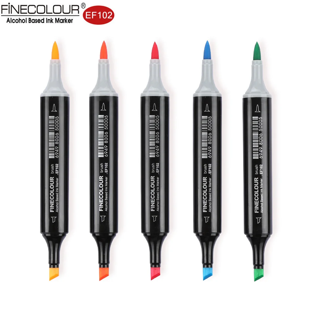 

Finecolour 1pc Art Marker ef102 Professional Double-Ended Brush Pen Alcohol Based Marker for Sketching Interior Manga Designing