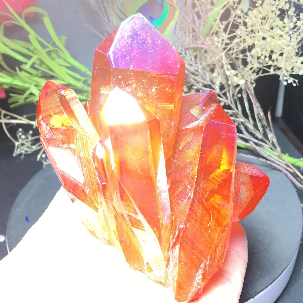 

PRETTY Aura Quartz Crystal Bismuth Titanium Silicon Clusters SPECIMEN