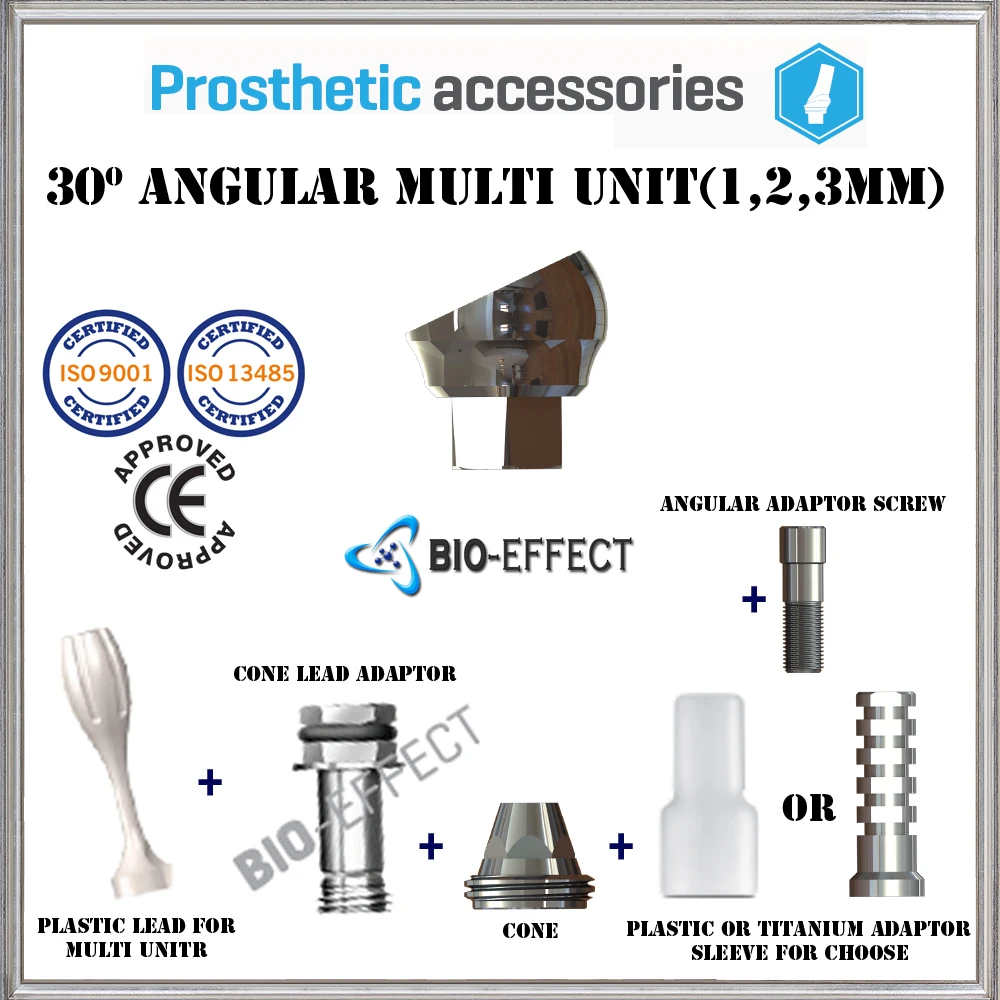 

1X Titanium Angular Multiunit 30 Degree Abutment Set For Dental Implant Internal Hex System,Full Set,Top Quality,Certified Brand