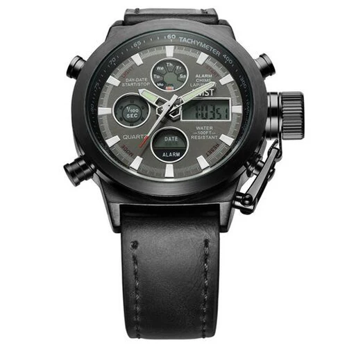 AMST 3003 Montre Homme Дайвинг Плавание цифровые lcd кварцевые уличные спортивные часы Relogio Masculino часы для мужчин Reloj Hombre - Цвет: Black