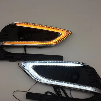 

Turn Signal style Relay 12V car LED DRL Daytime Running Lights with fog lamp hole for Chevrolet Cruze 2016 2017 2018