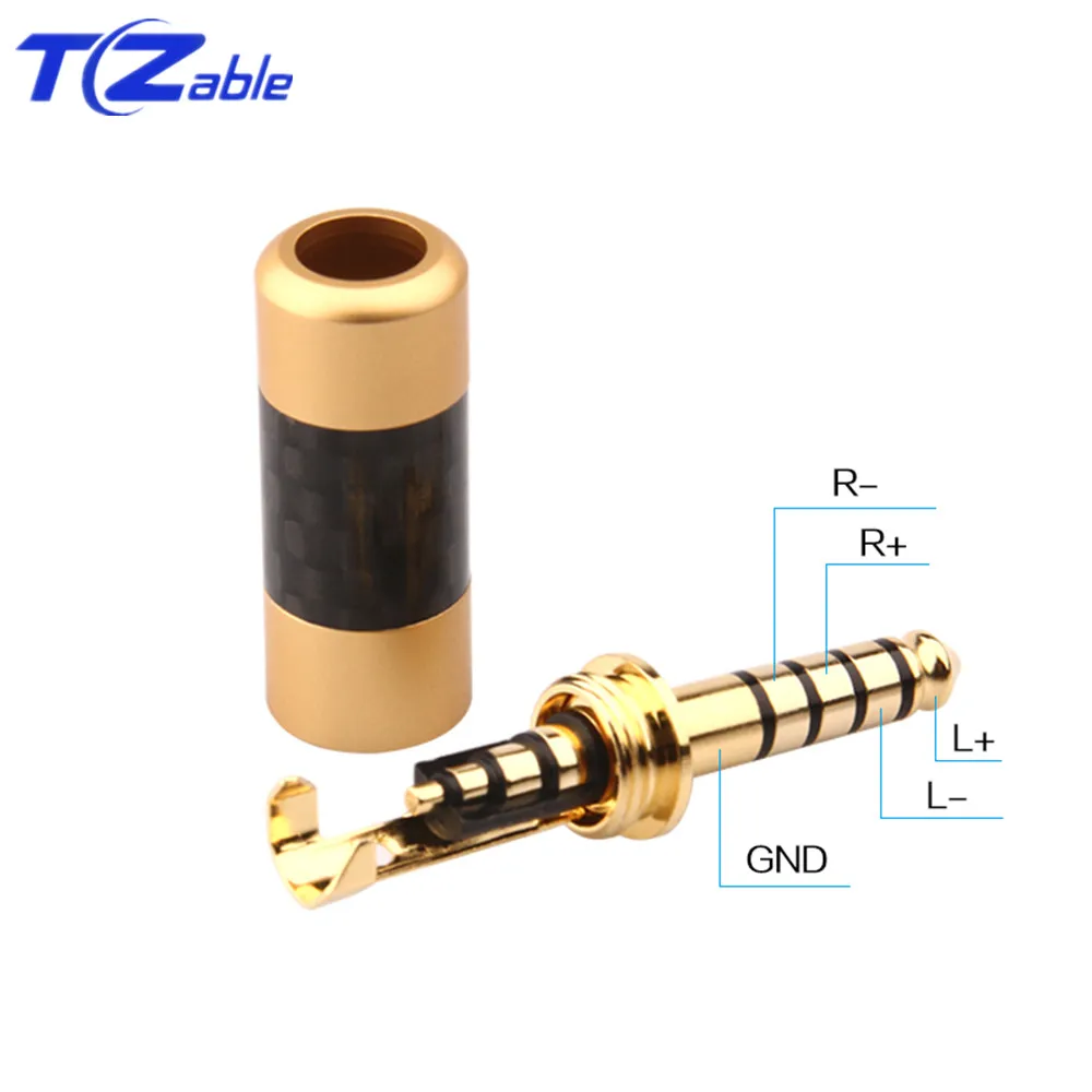 Headphone Plug Connector Gold Plated 4 4mm 5 Poles Balanced Headset Plug Stereo For Sony NW WM1Z A 4 4 Player Audio Adapter AUX