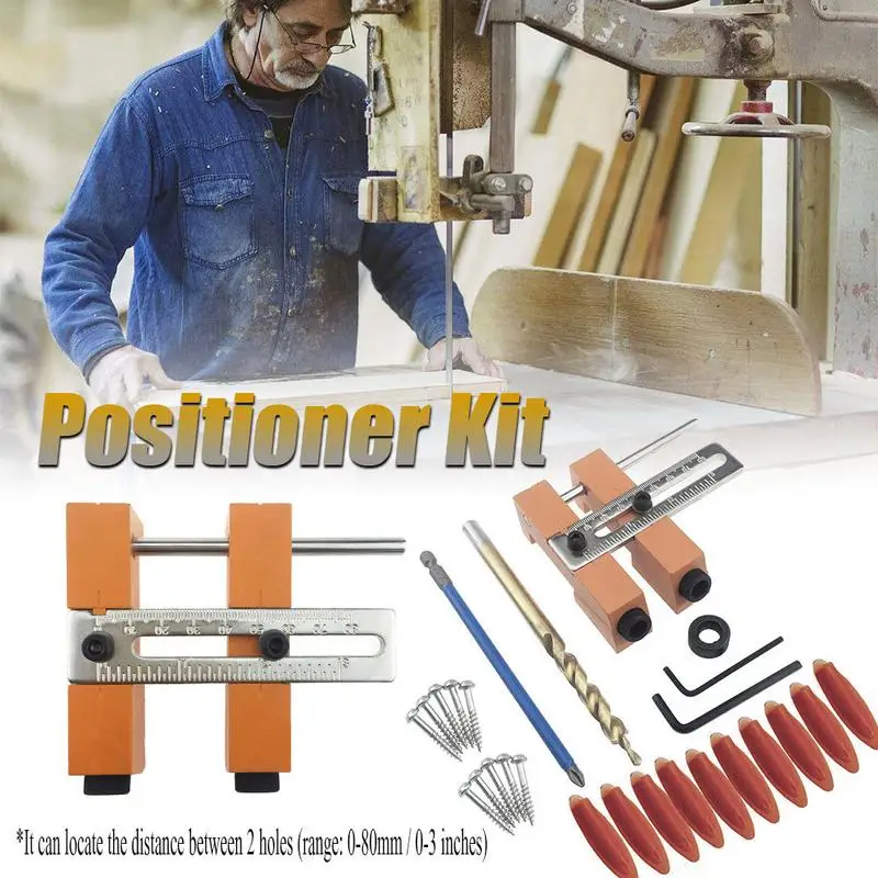 

New 9.5mm Woodworking Orifice Positioner Perforator Slant Hole Tool Drilling Hole Locator Drill Bit With Fittings