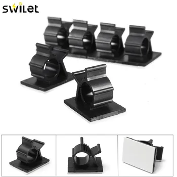 

10Pcs/lot 13mm Cable Clips Adhesive Cord Management Wire Holder Organizer Clamp Fasteners