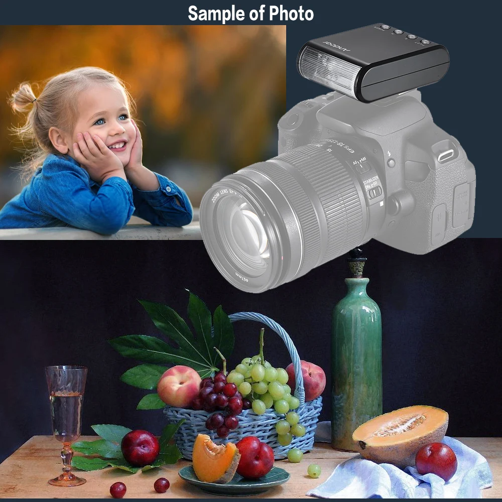 Andoer мини цифровая флеш вспышка для Canon Nikon Pentax Sony a7 nex6 HX50 A99 с горячим башмаком
