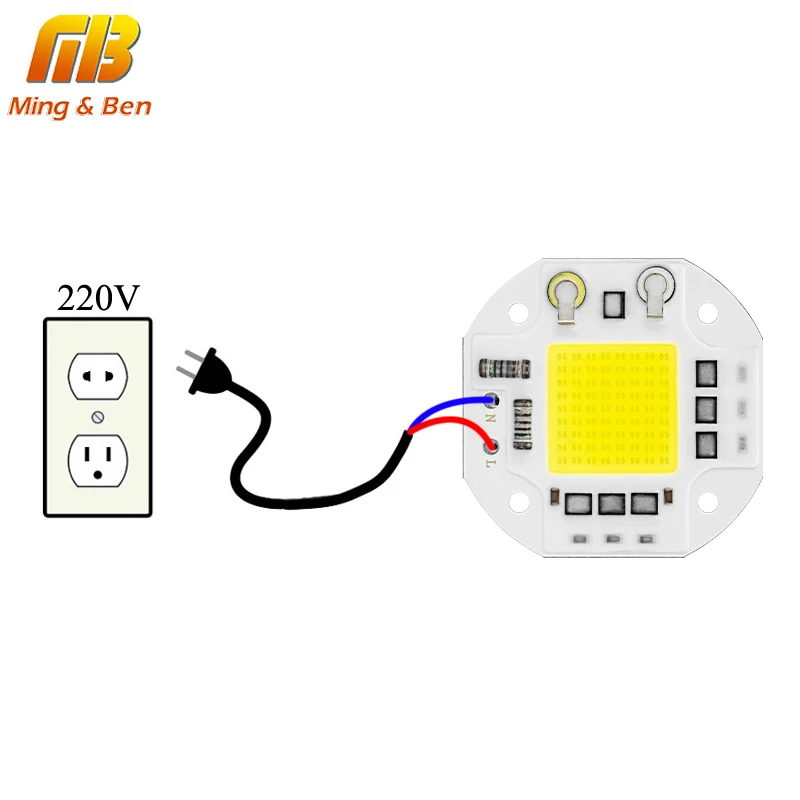 10 шт светодиодный COB Чип AC 220 V 230 20 W 30 50 Smart IC шарики для DIY Светодиодный прожектор