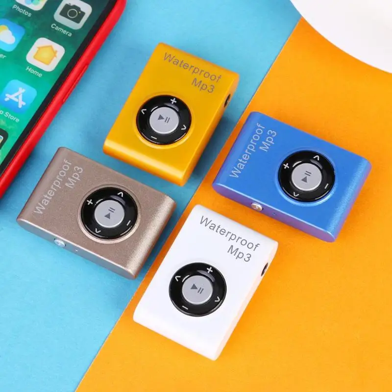 

IPX8 Waterproof MP3 Player 16G Mini Music Player FM Radio Back Clip for Swimming