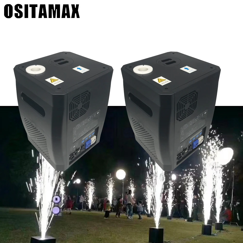 

(2pcs)Free Shipping Electric Fireworks Machine 600W Cold Spark Wedding Flame Fountain DMX Control Sparkular Firework Stage Light
