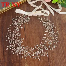 TRiXY H10-S Очаровательная Стразы Бисер свадебные аксессуары для волос Флора жемчуг бисера свадебные аксессуары для свадьбы и праздника