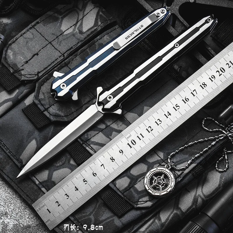 

Newest Alloy folding knives Acrylic stainless steel handle pocketcamping hunting survival EDC tool Quick folding knife