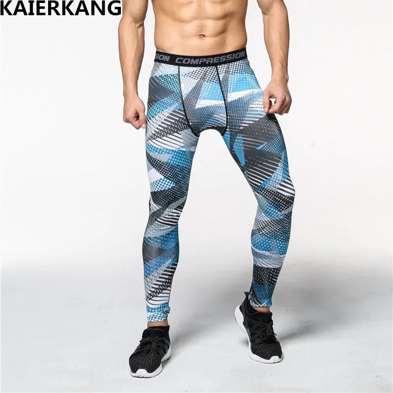 

2017 Mens Compression Pants Tights Casual Bodybuilding Mans Trousers Brand Camouflage Army Green Skinny Leggings men Pants