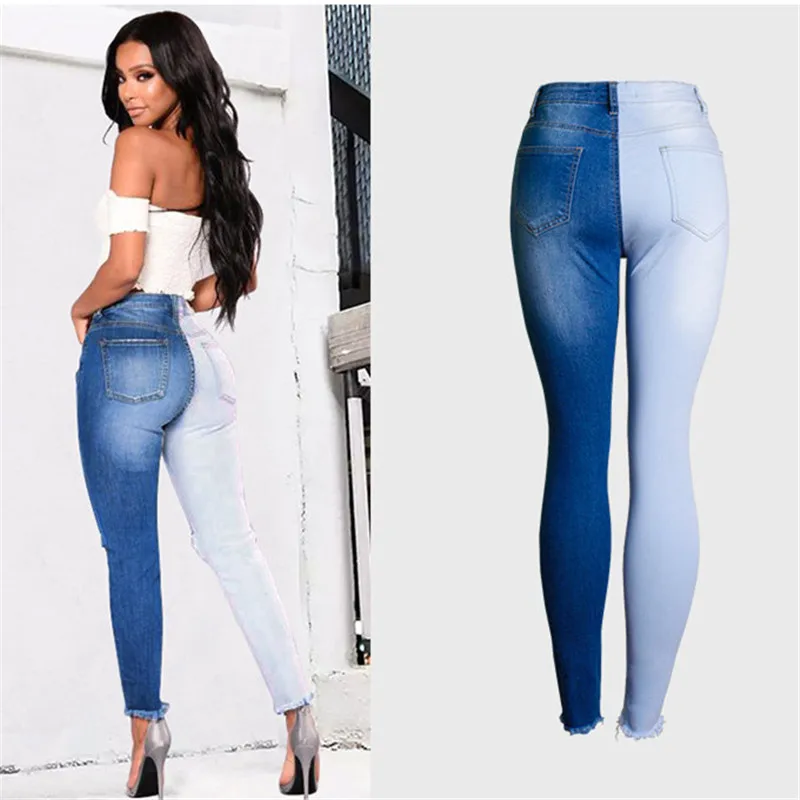 Модная уличная одежда, новинка, ультра эластичные рваные джинсы с кисточками, женские джинсовые брюки, брюки для женщин, узкие обтягивающие джинсы