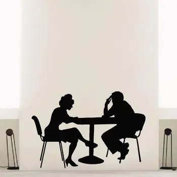 

WALL DECAL VINYL STICKER PEOPLE COFFEE TEA CAFE RESTAURANT DECOR