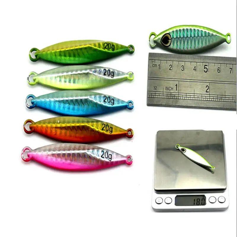 5pcs 20g Micro Jigs Butterfly Metal Jig Luminous Fishing Lure Snapper