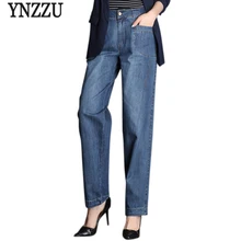 YNZZU новые осенние джинсы хараюку женские с высокой талией Элегантные свободные длинные брюки размера плюс джинсовые брюки женские брюки YB229