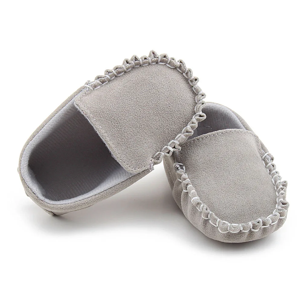 TongYouYuan/унисекс; лофтеры для девочек и мальчиков; обувь для новорожденных; Новинка; модная брендовая однотонная мягкая Нескользящая детская обувь - Цвет: Gray