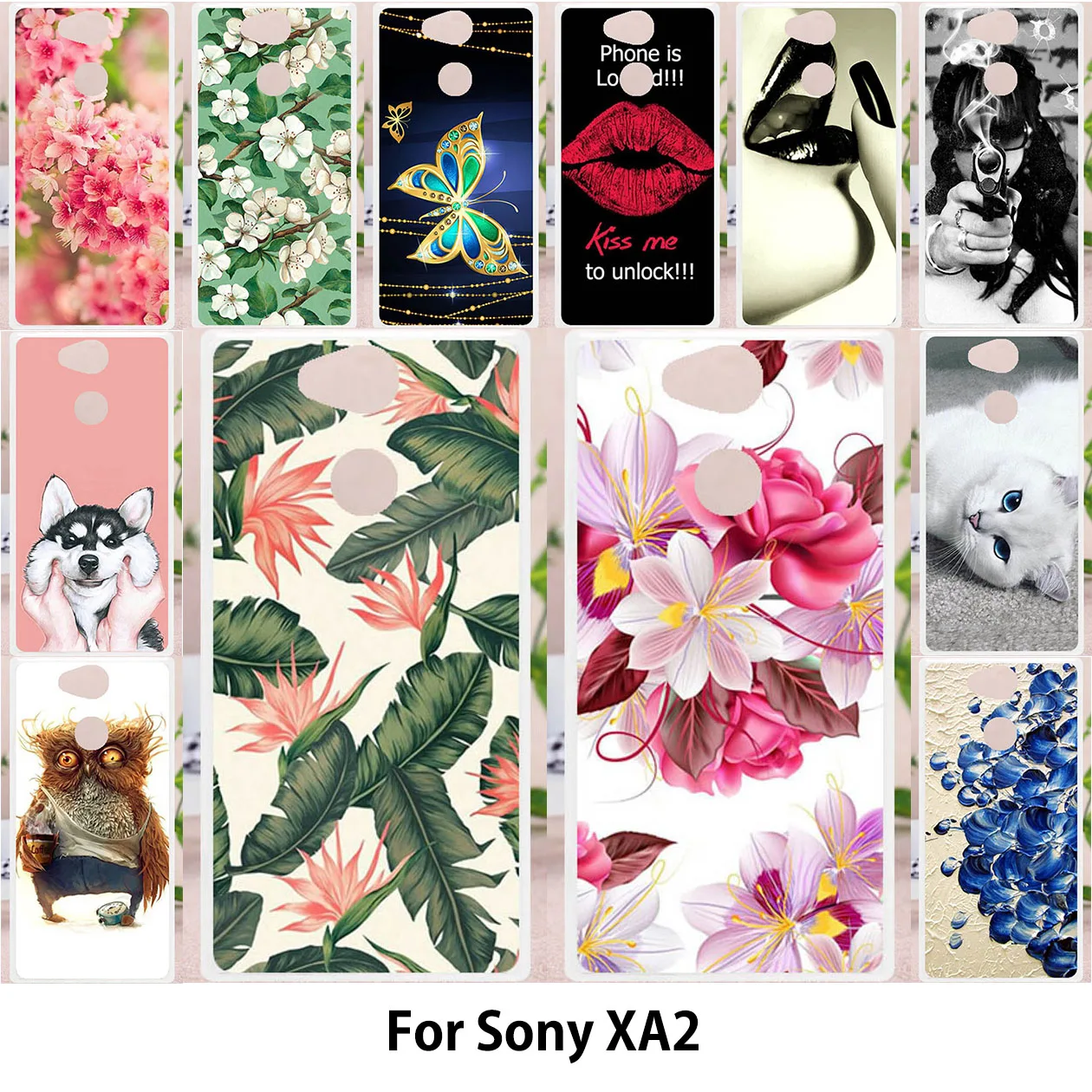 

Phone Case For Sony Xperia XA2 Case Soft Silicone Painting Fundas For Sony XA2 Cover H3113 H3123 H3133 H4113 5.2 inch Cover