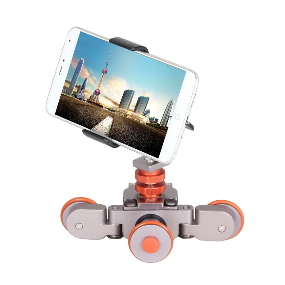 PULUZ Mini Scaled Three Wheels Camera Autodolly Video Rail Rolling Pulley Car For DSLR / Mirrorless Camera / GoPro / Phone