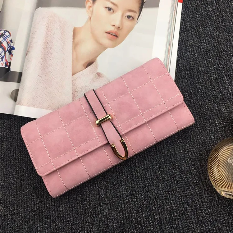 

Fashion Lady Bags Women Wallets Drawstring Nubuck Handbags PU Leather Zipper Wallet Purse Long 2 Fold Clutch Card Holder