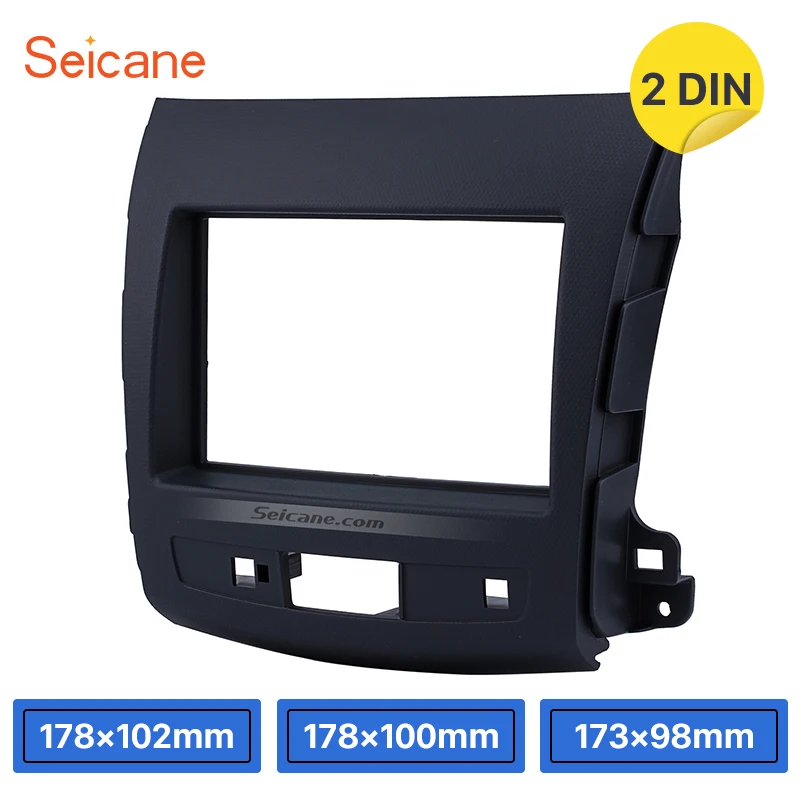 

Seicane 2DIN refitting Black Car Radio Fascia Interface Panel Frame Dash Trim installation Kit for Mitsubishi Outlander