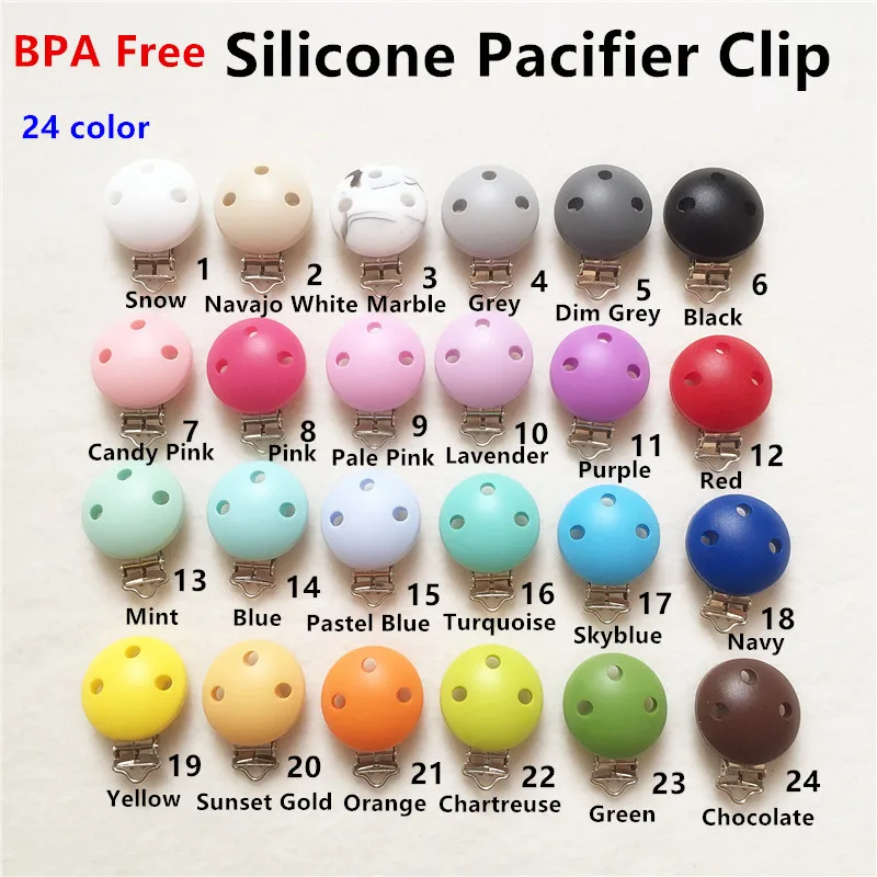 

Chenkai 5PCS BPA Free DIY Silicone Round Baby Pacifier Dummy Teether Clips Soother Nursing Toy Accessory Holder Clips