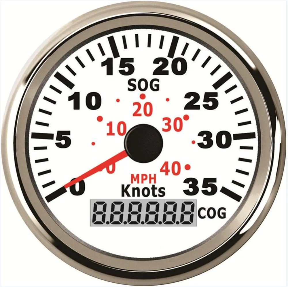 1 шт. 85 мм 0-35 узлов спидометры GPS 9-32 В скорость mileometer 0-40MPH COG с красной подсветкой и антенной подходит для лодки IP67