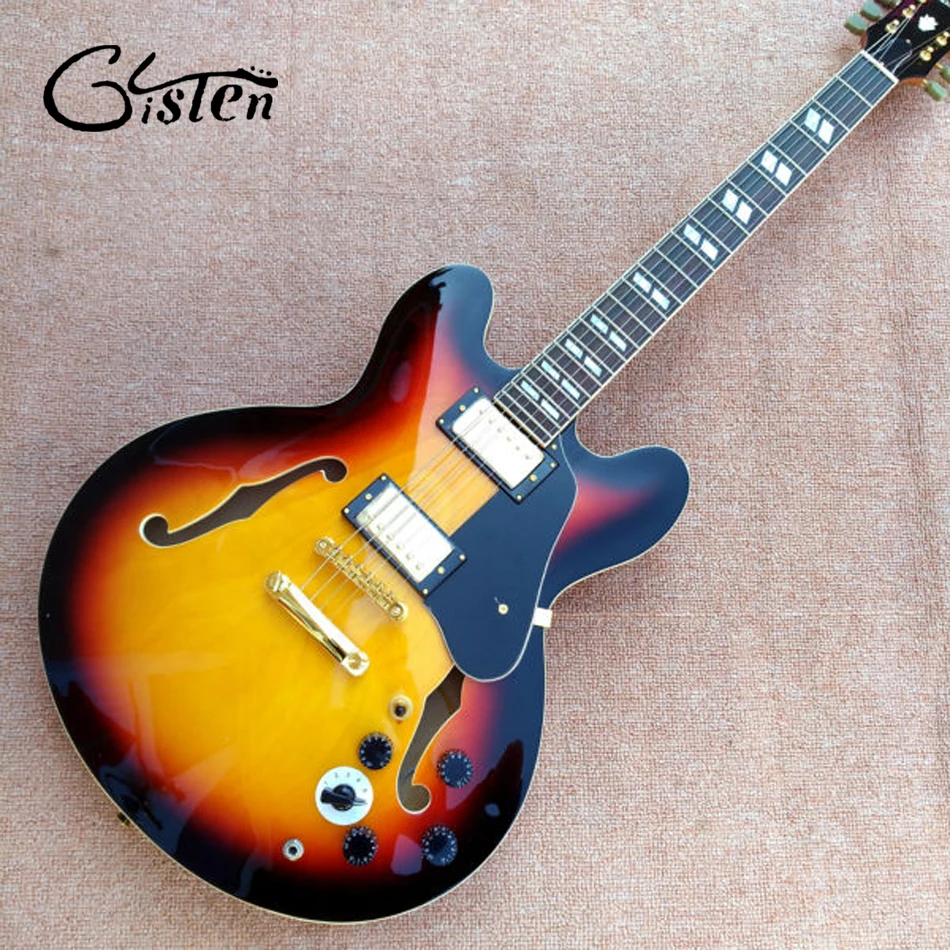 

Free delivery of high quality electric guitar, hollow guitar, customizable color and appearance Gihaiy