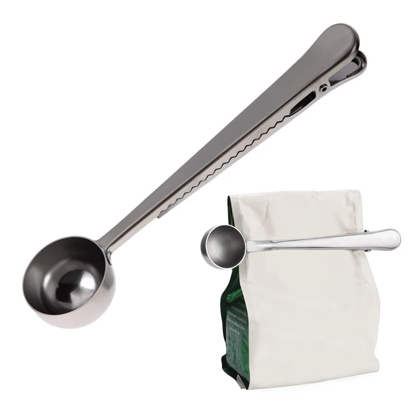 

Multifunction Stainless Steel Coffee Scoop With Clip Coffee Tea Measuring Scoop 1Cup Ground Coffee Measuring Spoon 301-0387