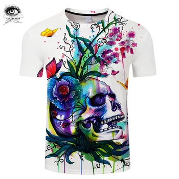 

Candid by Pixie cold Art Men 3D Skull T-shirts Summer Tops Male T shirts Brand Camiseta Short Sleeve Printed Tees Funny Tshirts