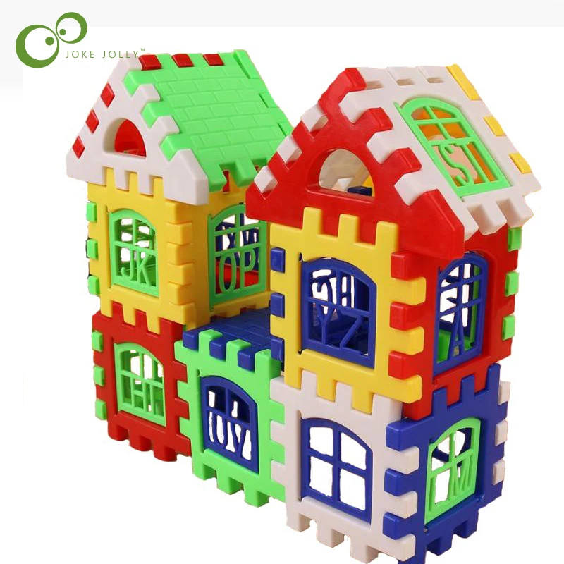 

24pcs Building Blocks Kid House Building Blocks Construction Developmental Toy Set 3D Bricks Toy Construction Bricks WYQ