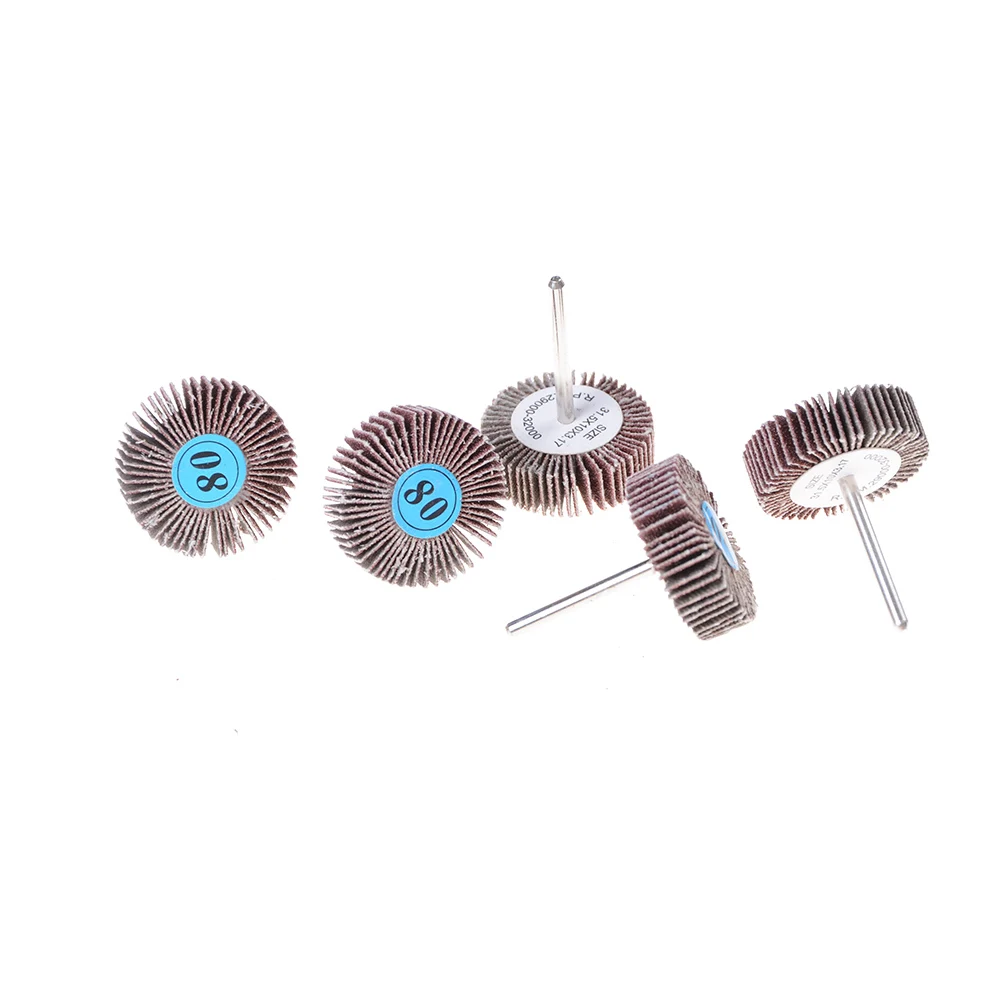 5Pcs/set 32mm 80 Grit Grinding Sanding Flap Polishing Sandpaper Polisher Flap Wheel Discs For Dremel Rotary Tools