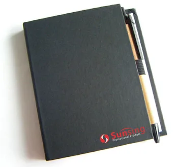 

[ Free Shipping] 10pcs/lot multiple function black hard cover custom company office fair gift logo branded logo promo notepad