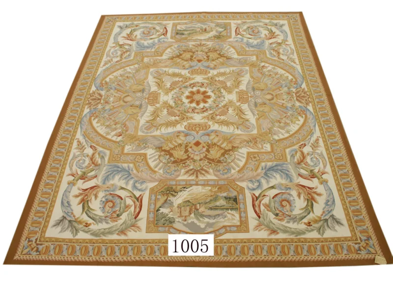 10'x14' французские Aubusson ковры, шерстяные Aubusson ручные тканые ковры