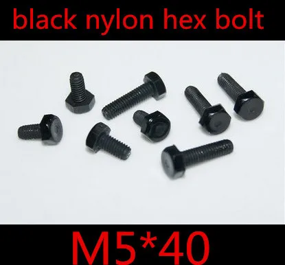 

100pcs M5*35 M5 x 40 Black Nylon Plastic Hex Bolt Hex Head Screw Insulation Bolt