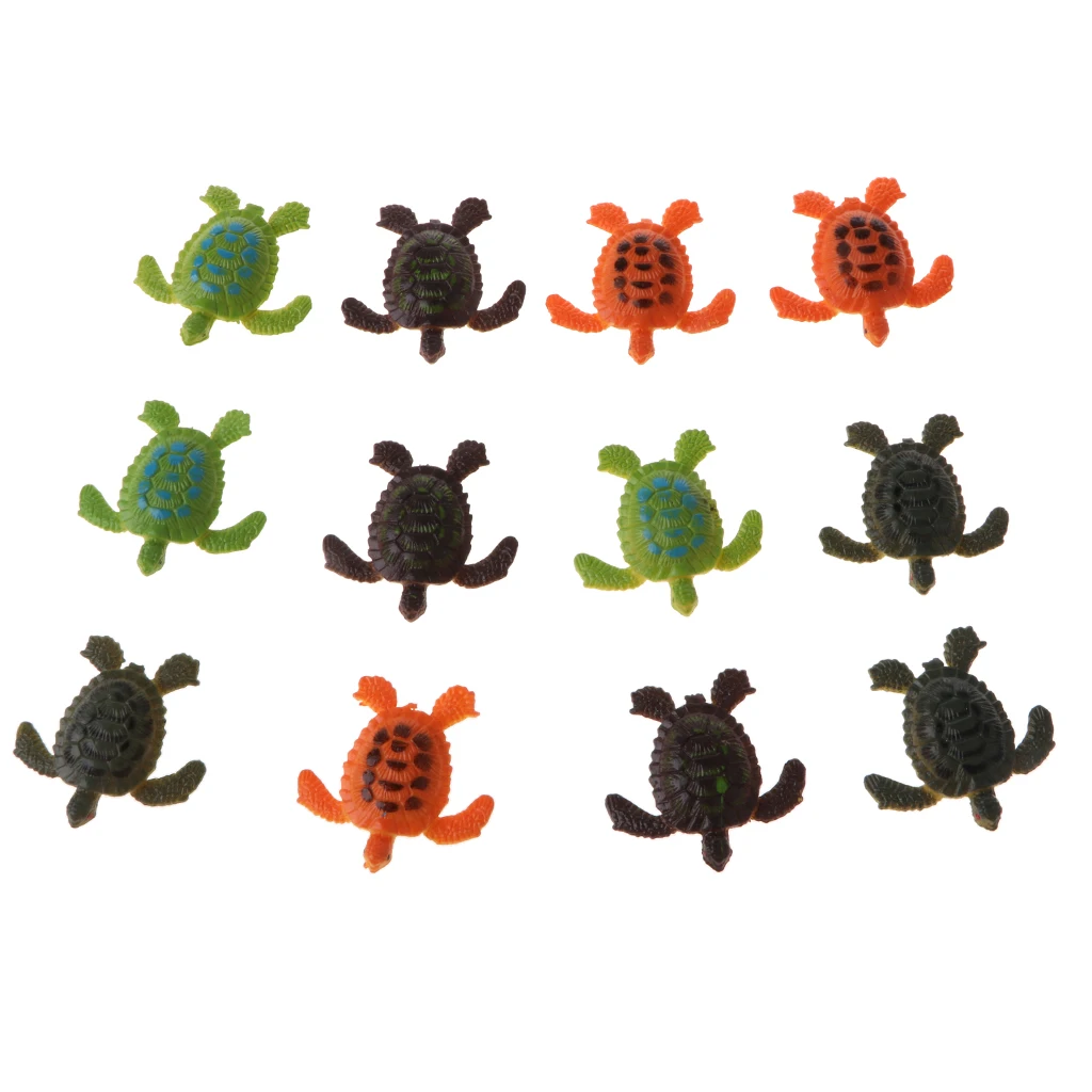 12 piece Plastic Animal Turtle Models Kids Educational Toy Party Bag Fillers Funny Model For Children