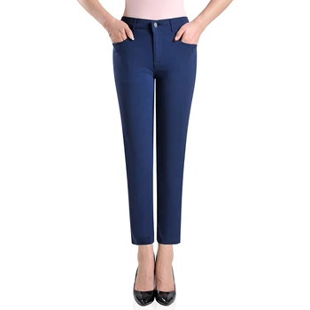 

Casual capris female new fashion summer autumn pencil pants for women ealstic cotton blend slimming white black beige zsy0903