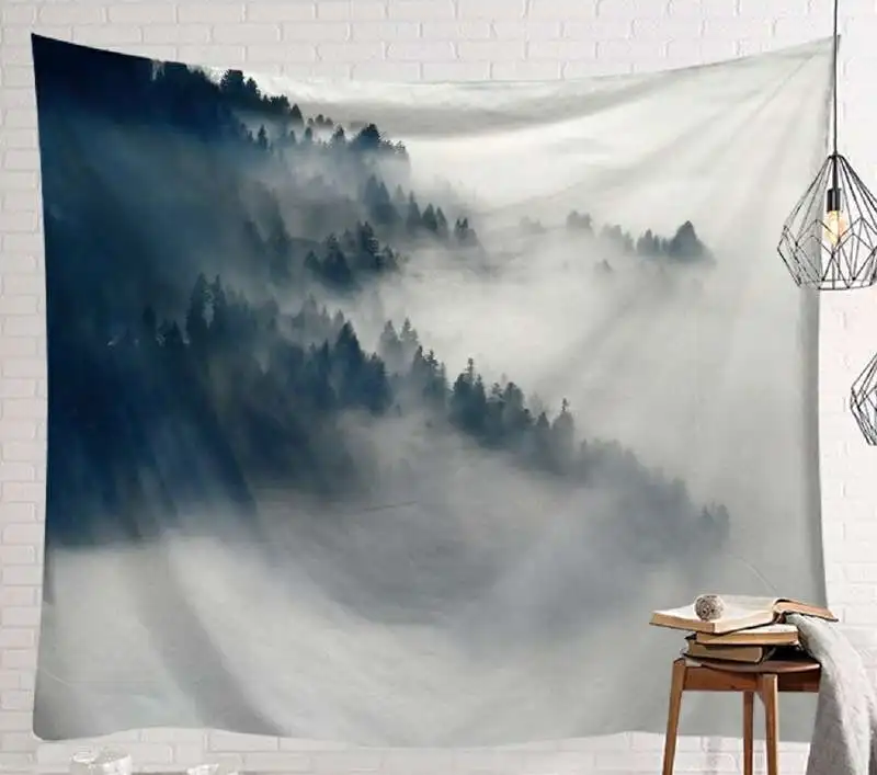 CAMMITEVER туман деревья лес горы естественная сцена стены ковер одеяло ткань Tapestris домашний декоративный Завод Поставщик - Цвет: 5