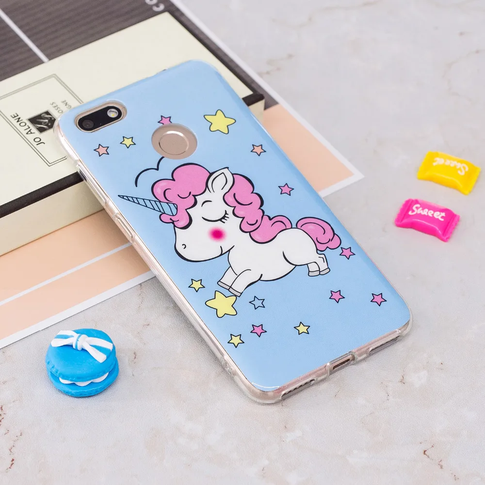 

Unicorn Silicone Case for coque Huawei P9 Lite mini Enjoy 7 Case Cover for Huawei P20 Pro Lite P Smart Case Etui Fundas