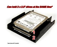 2.5"SSD Hard Drive Dual Port Double SSD Position to 3.5" Drive Bay Adapter Mounting Bracket HDD Converter Tray Support 2x SSD 1