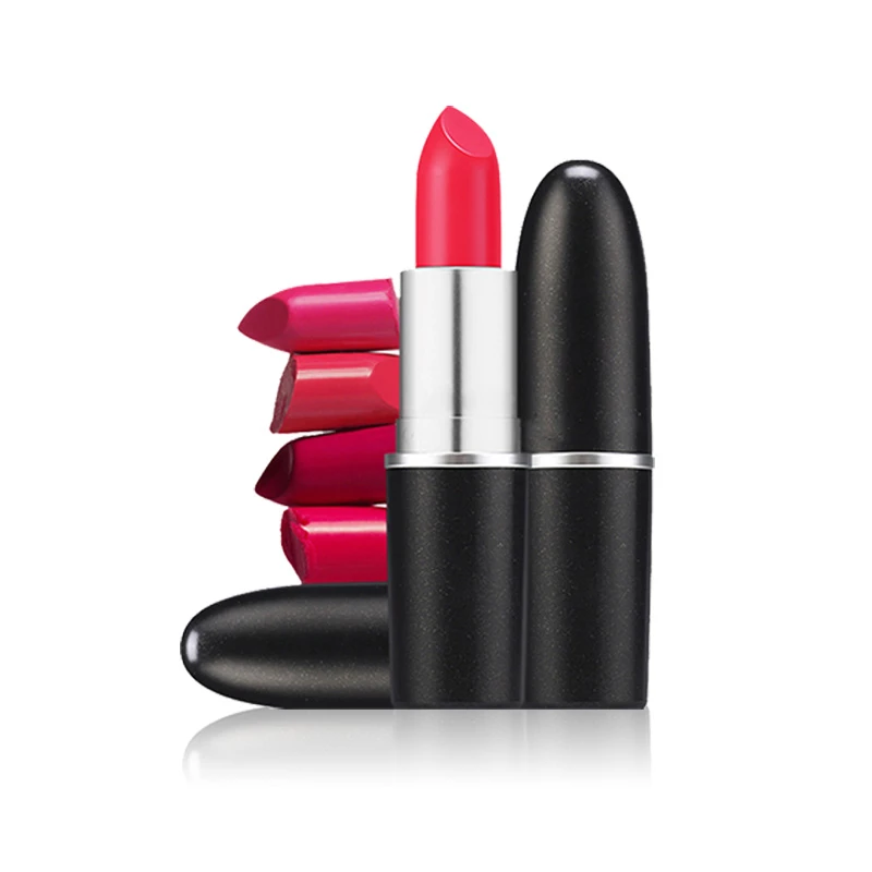 Wholesale No Label Makeup Lipstick 12 Colors Waterproof Long Lasting Black Bullet Shape Lipsticks Matte Lip Gloss Lipgloss