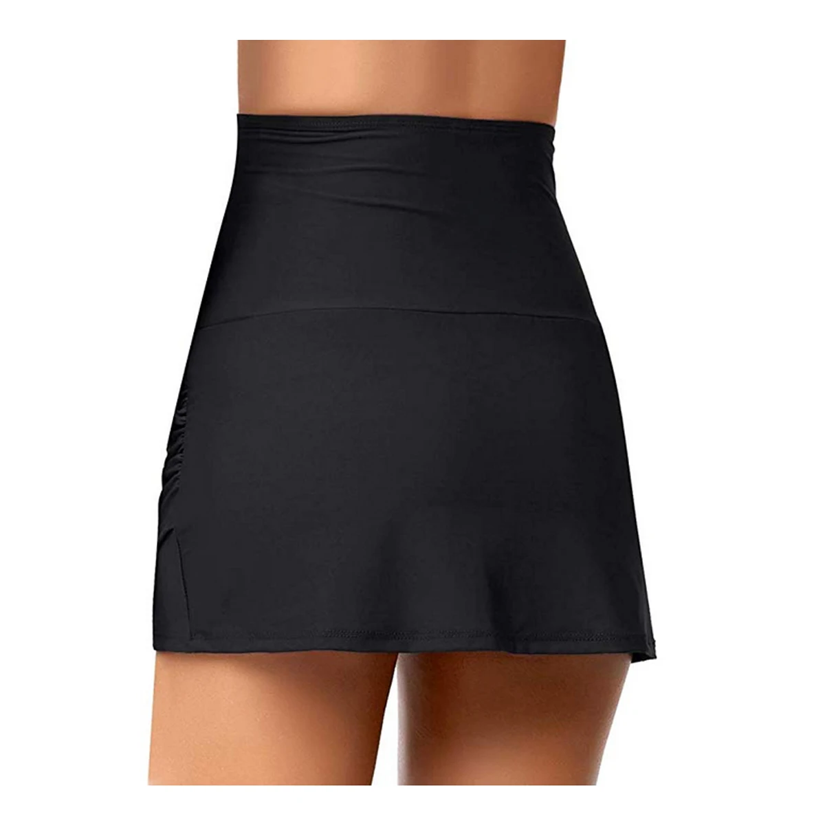 Женская летняя Праздничная черная сексуальная однотонная пляжная мини-юбка для плавания с регулировкой живота, бикини, Нижняя юбка, повседневная юбка