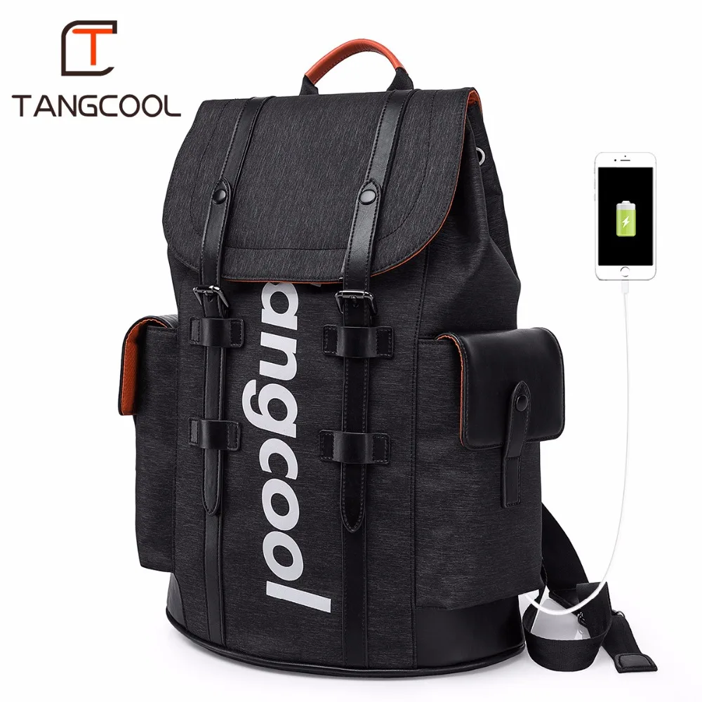 

Tangcool Brand New Designer Men School Backpacks Large Capacity Waterproof Double Shoulder Bags Leisure Daily Sports Backpack
