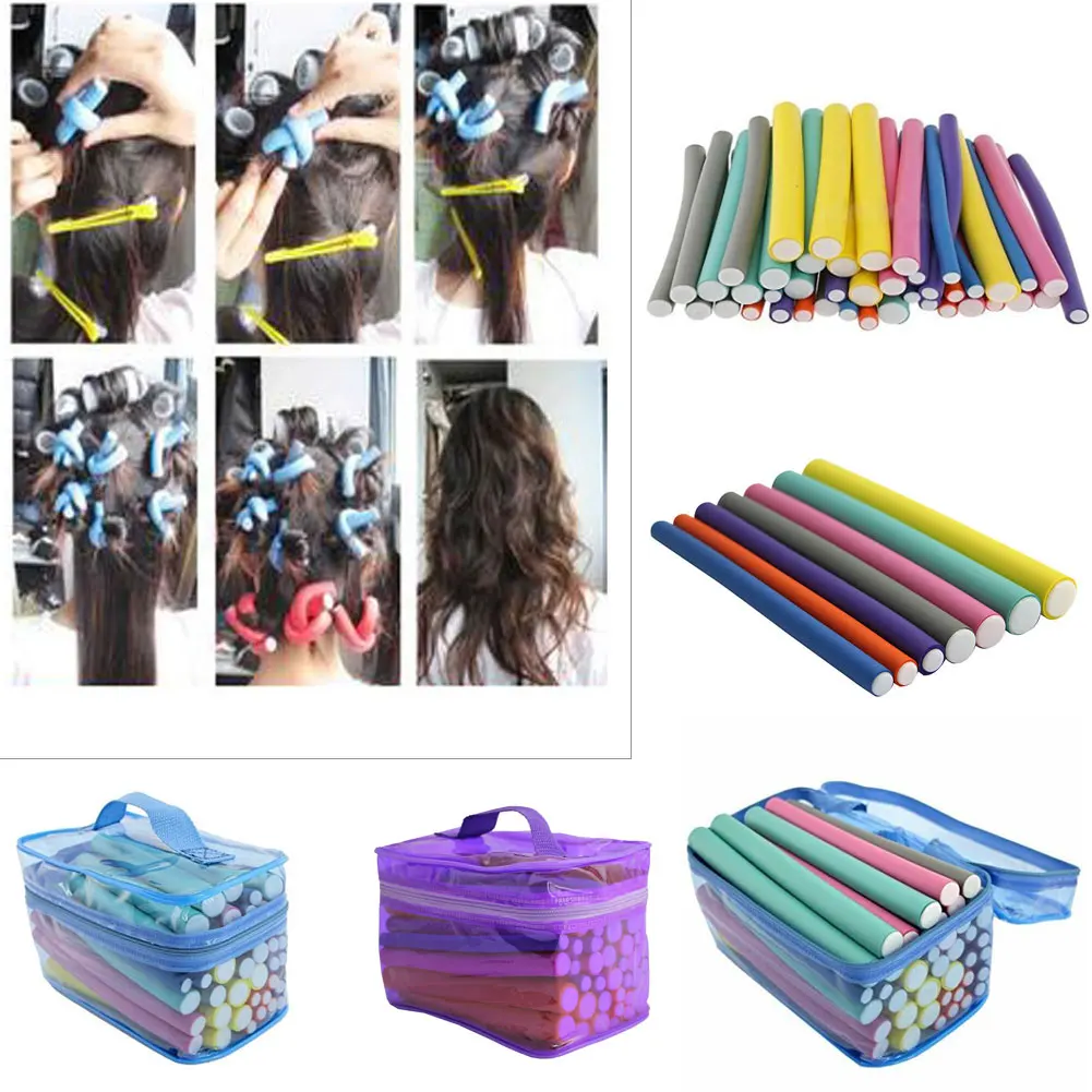 

Twist Flex Flexi Rods Foam Hair Curlers Styling Tools 42 Pack
