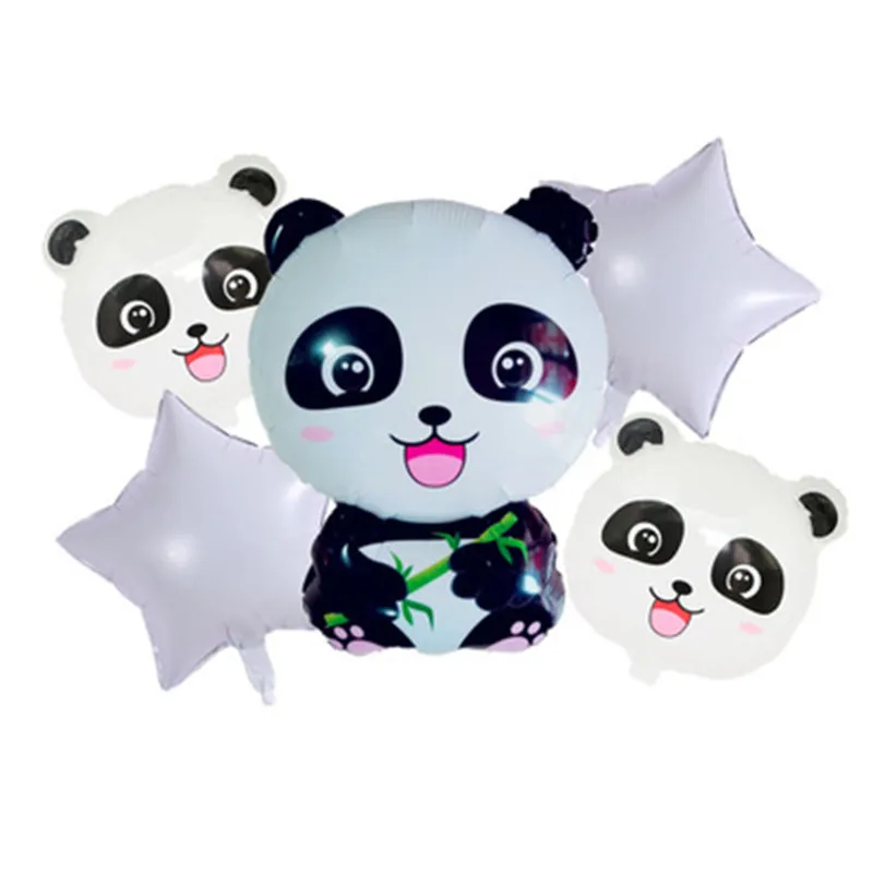 Милый мультфильм панда надувной шар из алюминиевой фольги для дня рождения Декор детский день подарок - Цвет: Panda Set 1