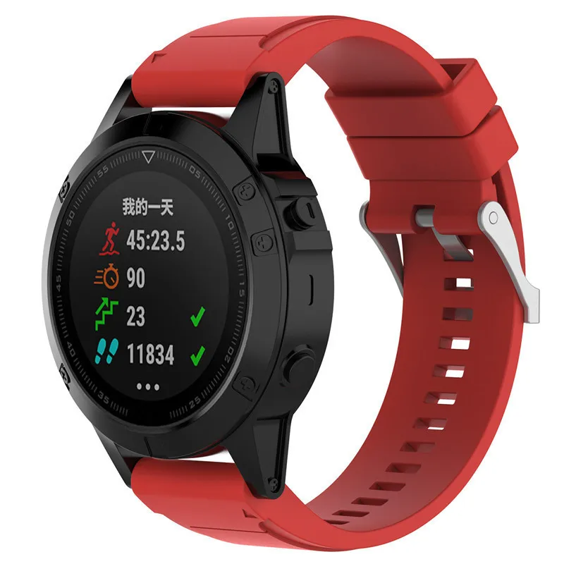 Заменить ремешок для смарт-часов Garmin Fenix 5X& 3 HR Quatix3& D2 силиконовый легко установить 26 мм сменный ремешок для Мальчики Fenix 5X gps часы - Цвет: Red